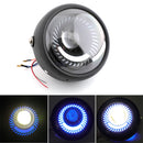 6.5'' Motorcycle Universal Blue / White LED Headlight For Cafe Racer Custom Generic