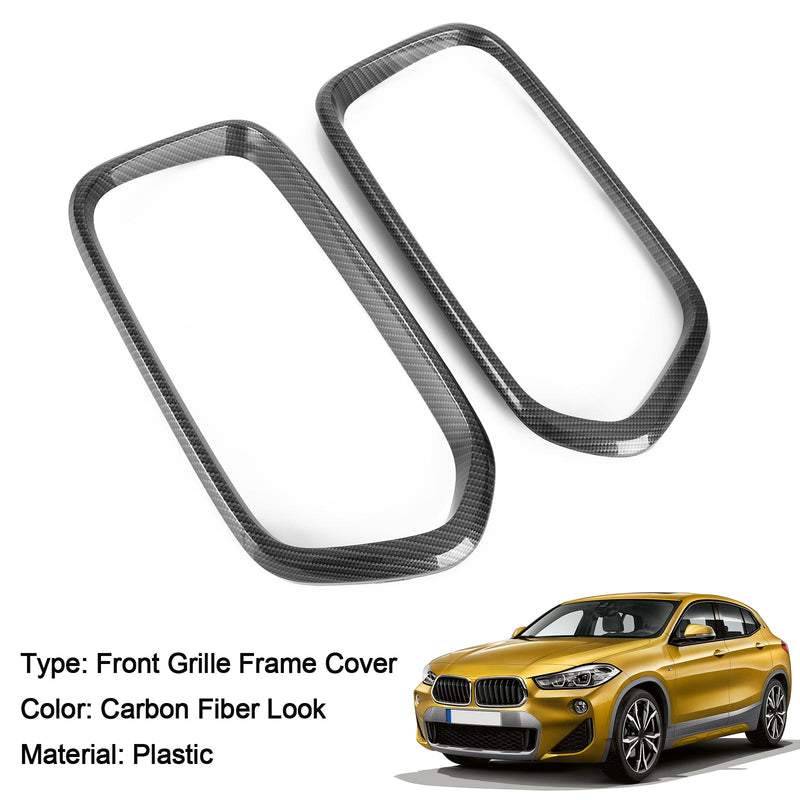2018-2023 BMW X2 Series F39 Carbon Fiber Front Bumper Grill Frame Cover Trim