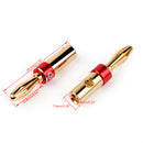 2PCS Solderless Banana Plug Gold-plated Speaker Cable Audio Connector Red