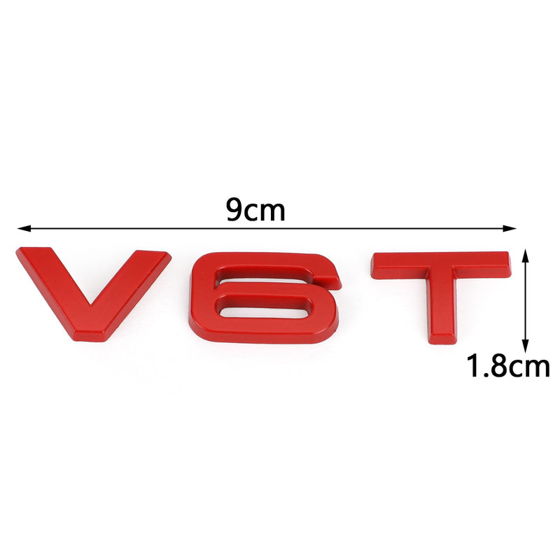 V6T Emblem Badge Fit For AUDI A1 A3 A4 A5 A6 A7 Q3 Q5 Q7 S6 S7 S8 S4 SQ5 Red Generic