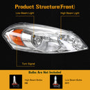 2006-2013 Chevrolet Impala Chrome Housing Clear Amber Headlights Assembly