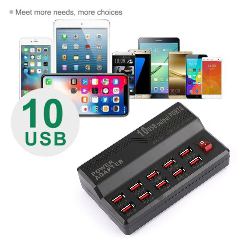 10 Port USB Desktop Charger 5V/12A Multi Hub Dock Fast Charging Station AU Plug