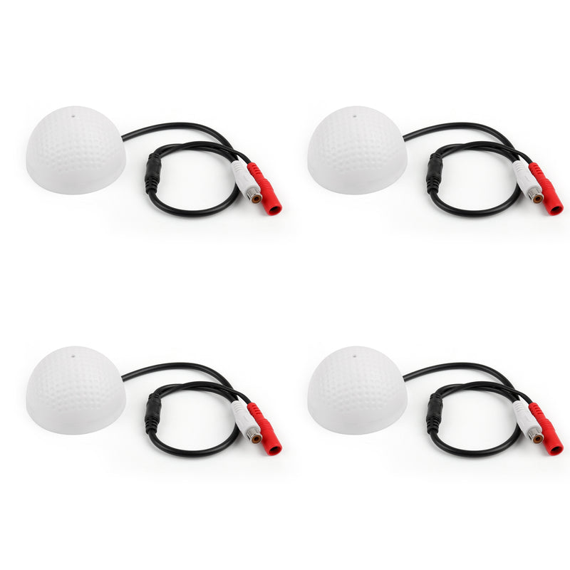 4Pcs Mini Mic Audio CCTV Microphone Adapter Cable 12V DC For Security DVR Camera