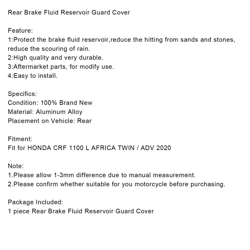 Deckel den hinteren Bremsfluidschutz f¨¹r Honda CRF 1100 L AFRICA TWIN/ADV 2020 Generic