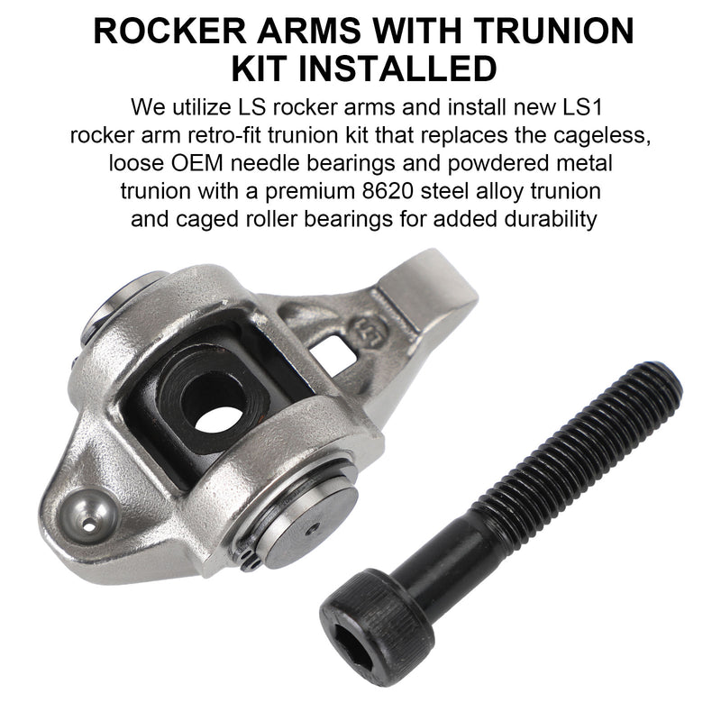 LS1 Rocker Arms WITH Trunion Kit Installed - 4.8 5.3 5.7 6.0 Rockers Trunnion Generic