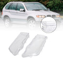 Left +Right Headlight Lens Plastic Cover Shell For BMW E53 X5 1999-2003