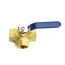1" Ball Valve Female L Port 600 WOG NPT Brass Ball Valve Threaded Plumbing