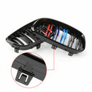 2xGloss Black Mcolor Front Bumper Kidney Grille For BMW E81 E82 E87 E88 07-12 Generic
