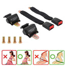 2 Sets 2 Point Retractable Auto Car Safety Seat Belt Buckle Universal Adjustable Generic