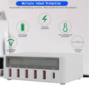 Multiport Quick USB Charger Station With Wireless Charging Pad LCD Display AU