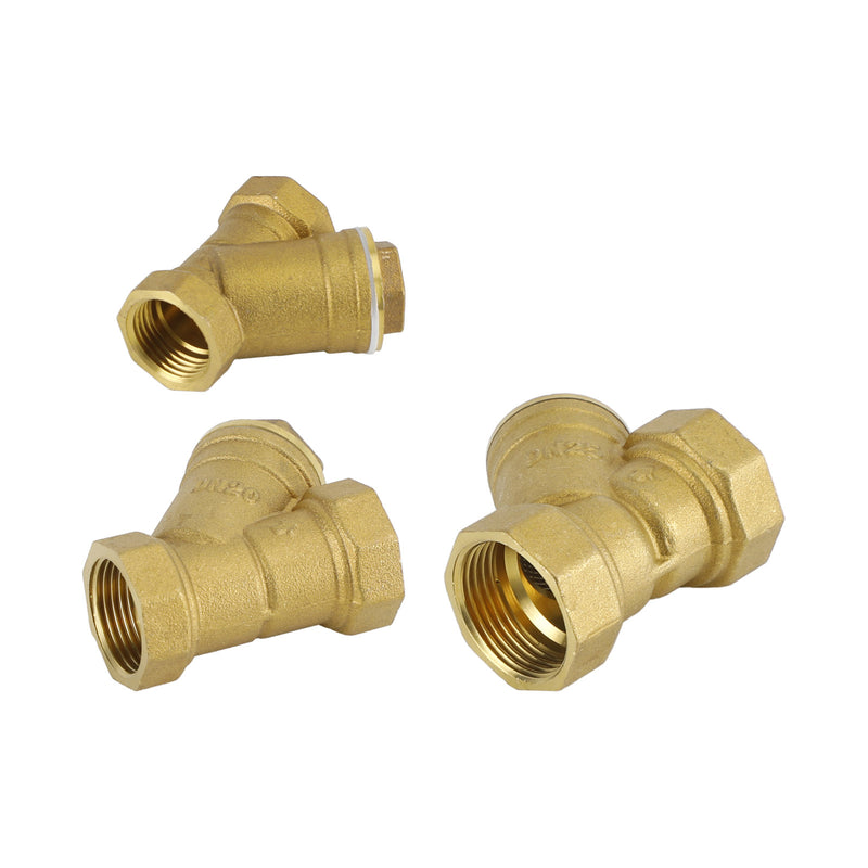 1/2"-1" NPT Thread Y Shaped Brass Strainer Filter Valve Connector For Water Oil