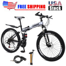 26 Inch Folding Mountain Bike White&Black